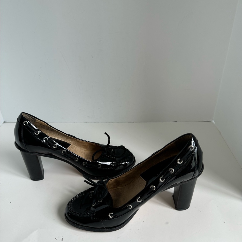 Michael Michael Kors Womens Tabitha Pump Size 8.5M Black Patent Block Heel - Picture 8 of 11